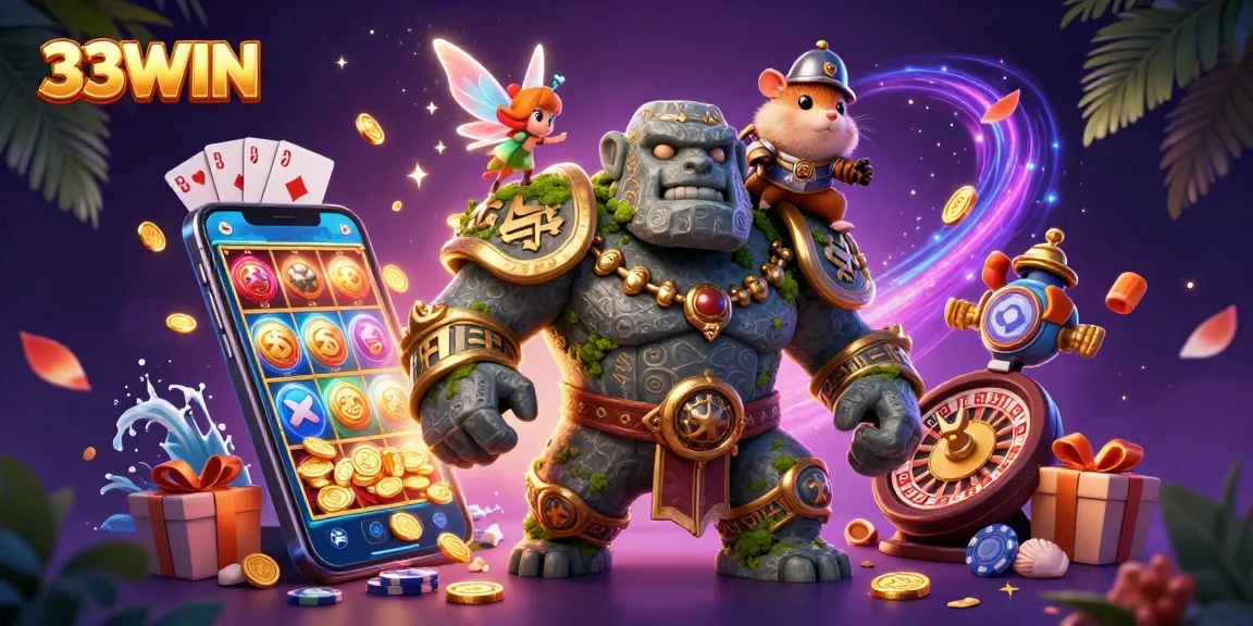 Engage with 33WIN's enchanting universe featuring vibrant games and magical characters.