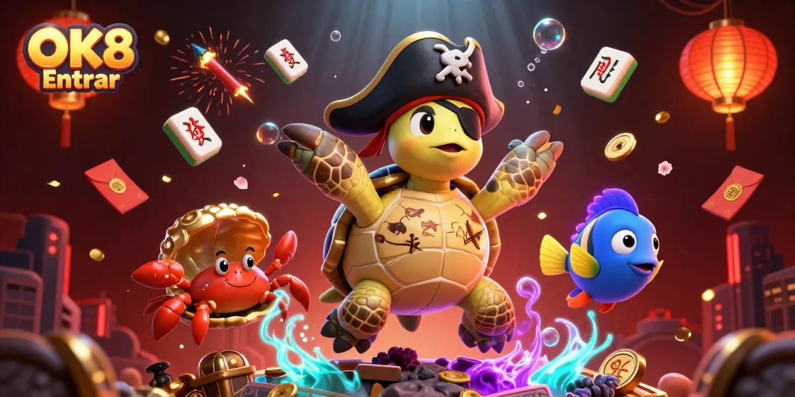 Engage in thrilling gameplay with OK8 Entrar as the pirate turtle leads the adventure!