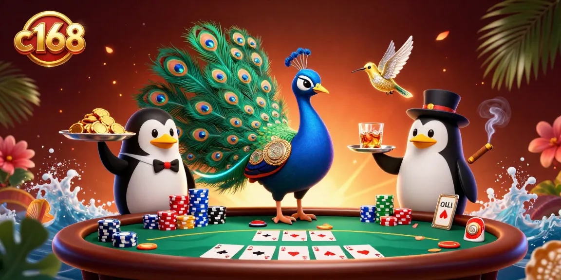 Experience thrilling poker action with c168 featuring colorful chips and engaging characters.