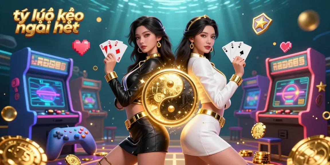 Experience the latest tỷ lệ kèo mới nhất with vibrant casino-themed 3D illustration highlighting dynamic characters and game elements.