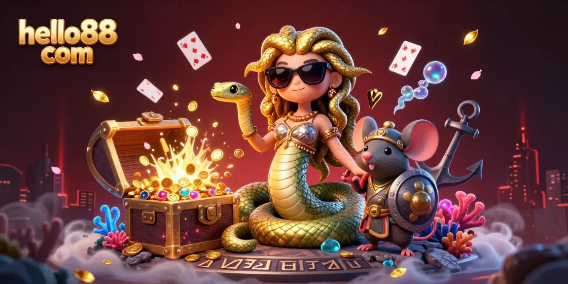 Engage with hello88 com while spinning winning slots amidst Medusa and treasure in a dynamic casino adventure.