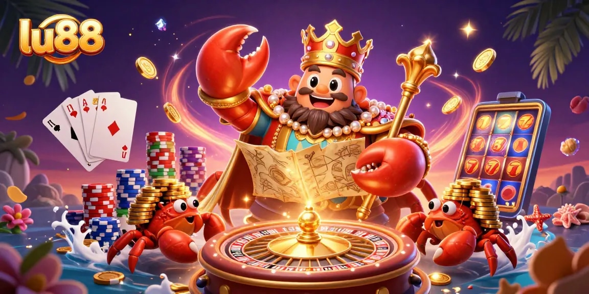 Experience the thrill of winning at lu88 with our vibrant casino adventure illustration.