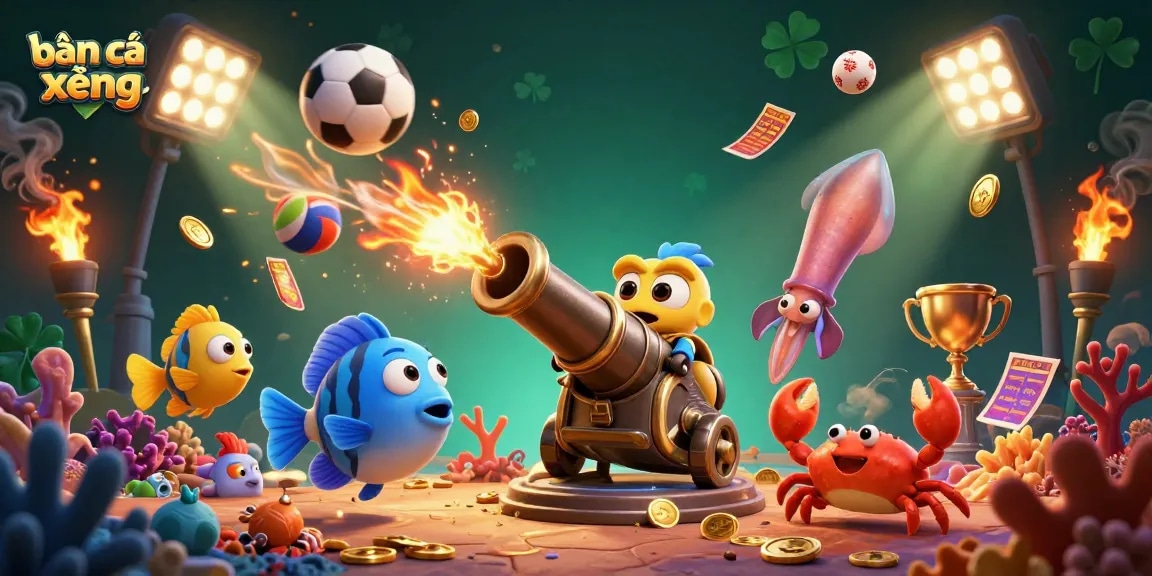 Shoot fish in the exciting bắn cá xèng game with lively sea creatures and underwater treasures.