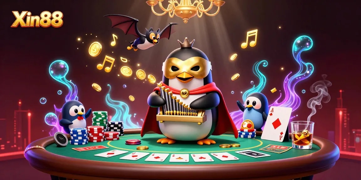 Experience Xin88's thrilling casino adventures with a vibrant, engaging scene of gaming action.
