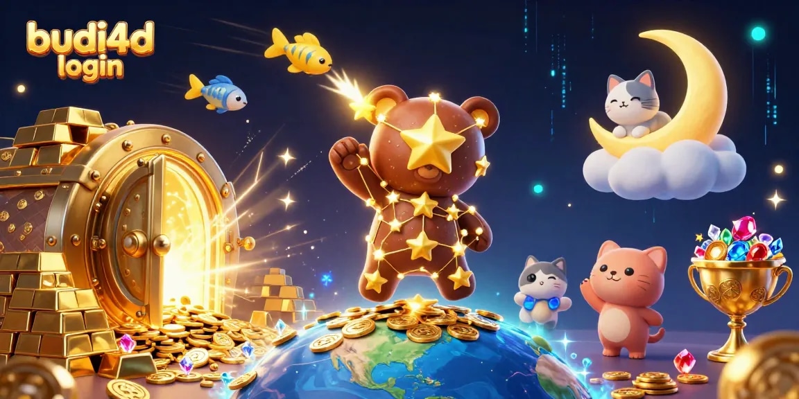 Engage with budi4d login as the constellation bear collects coins amidst dazzling casino treasures.