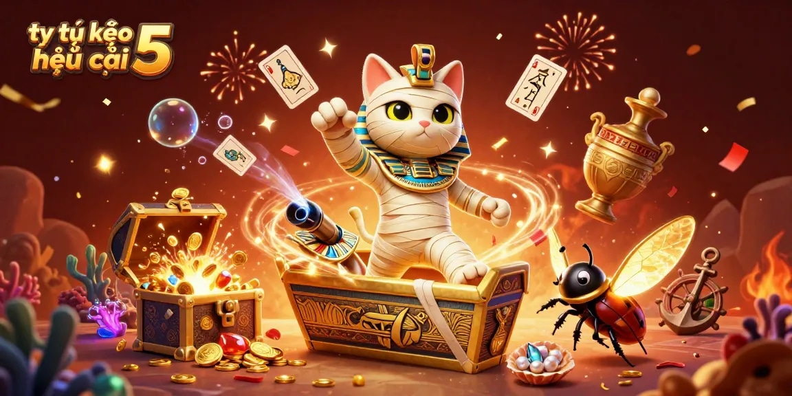 Experience thrilling action with tỷ lệ kèo nhà cái 5 as the Egyptian mummy cat bursts forth, revealing dynamic casino gameplay
