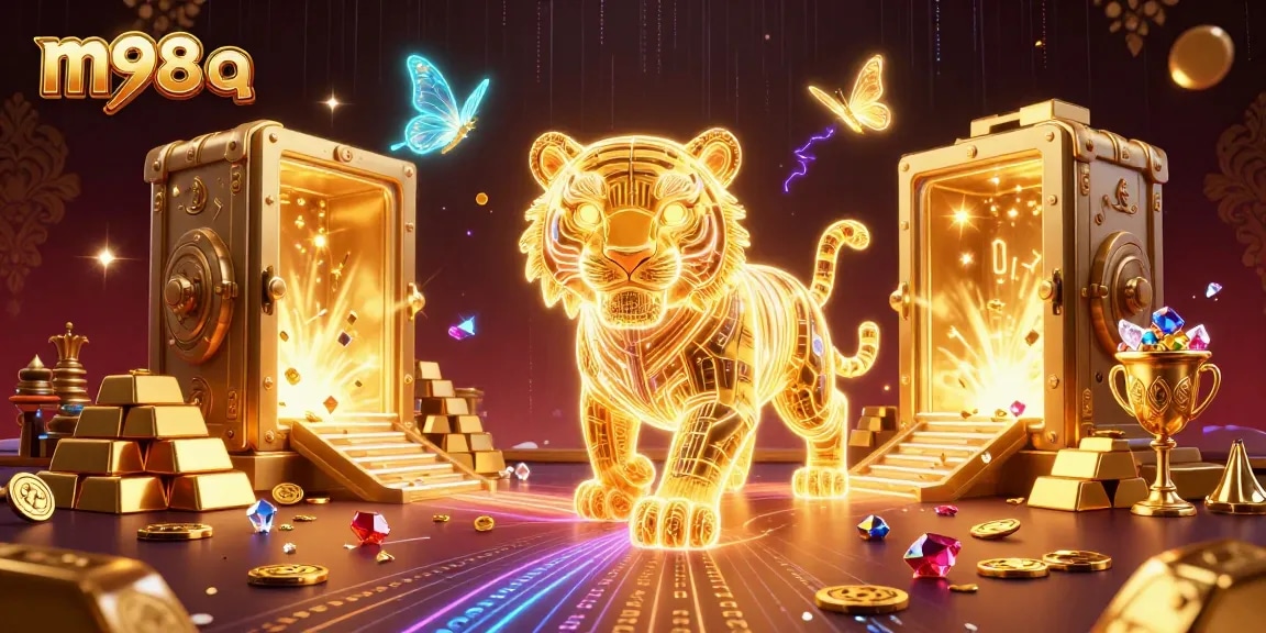 Win big with m98 q in a vibrant digital casino scene filled with treasures.