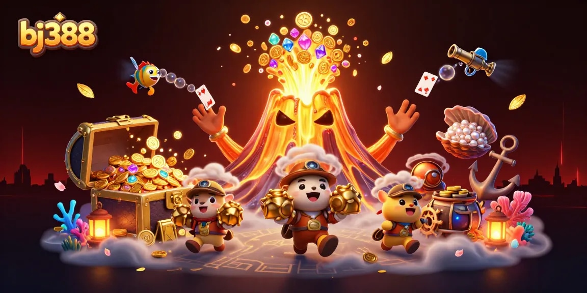 Engage in thrilling gameplay at bj388 with a scene filled with treasures and excitement.