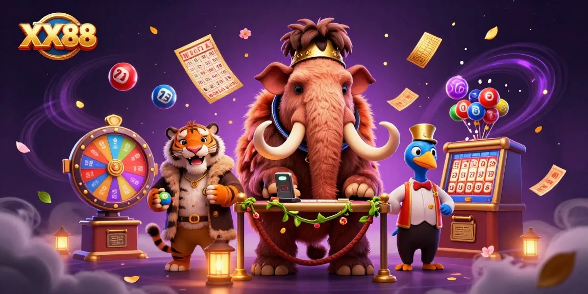 Celebrate your wins at XX88 with a vibrant 3D casino scene featuring lively characters and dynamic elements.