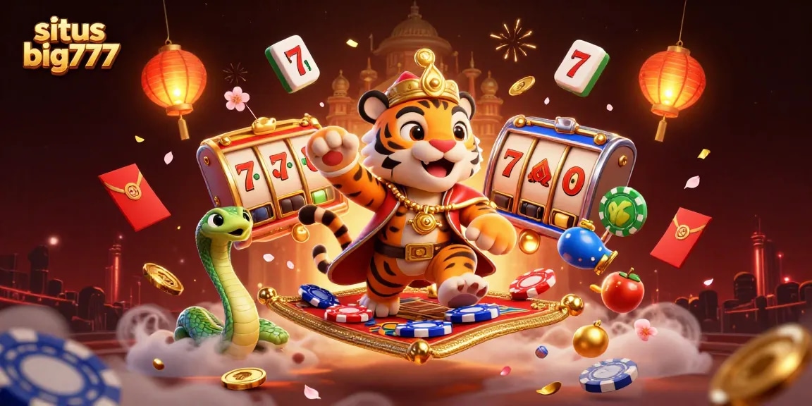 Experience the excitement of big wins at situs big777 with vibrant 3D slot illustrations and characters.