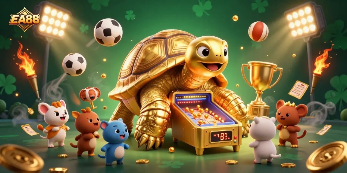 Engage with EA88's thrilling gaming experience featuring a colossal tortoise pinball machine.