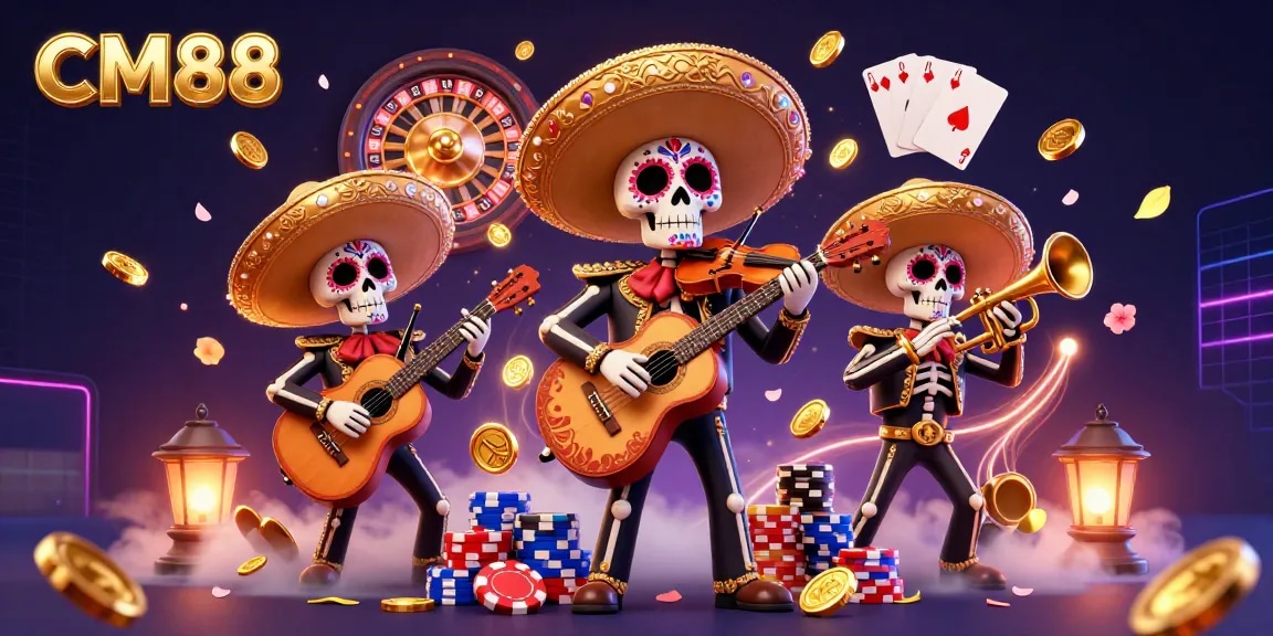 Experience the excitement at CM88 casino with vibrant mariachi characters and dynamic gaming elements.