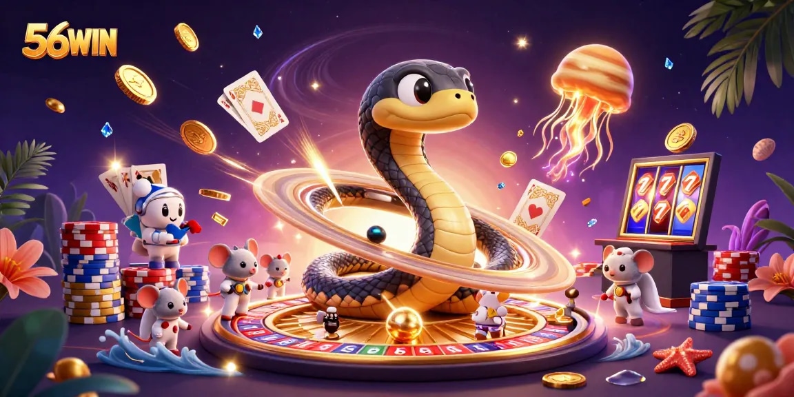 Experience thrilling gameplay with 56WIN as mice bet on a cosmic roulette wheel.