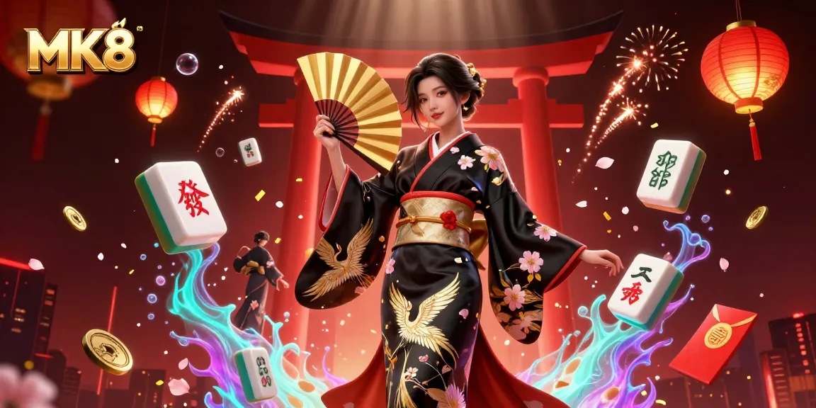 Experience the thrill of MK8 with a stunning casino-themed 3D illustration, showcasing vibrant gambling elements.