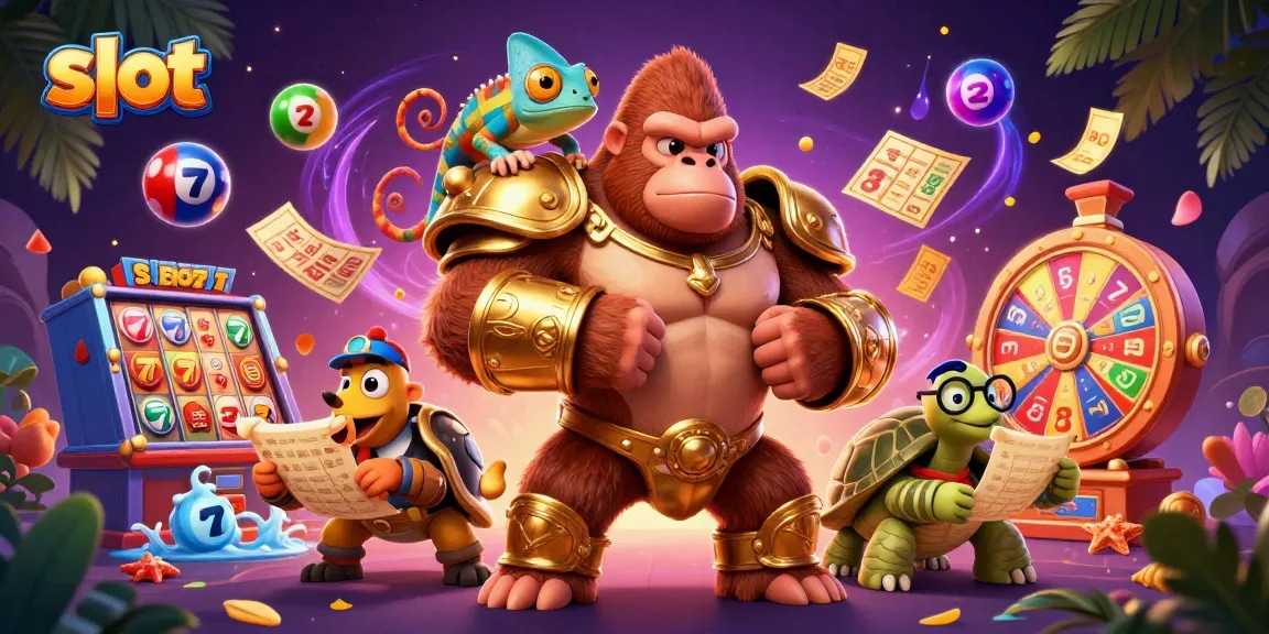 Engage with dynamic slot action featuring colorful reels and lively casino elements in motion.