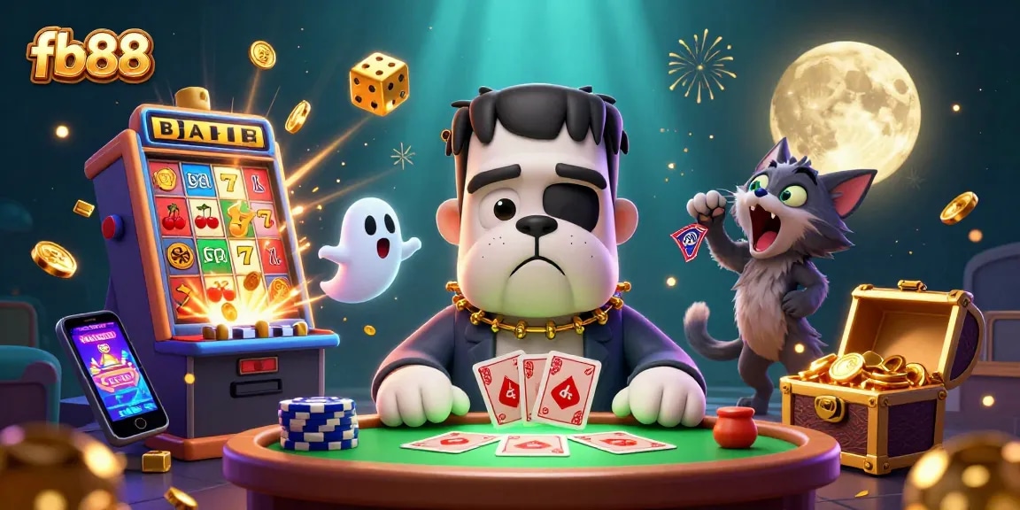 Experience the excitement of fb88 with diverse games and thrilling action in a playful casino scene.