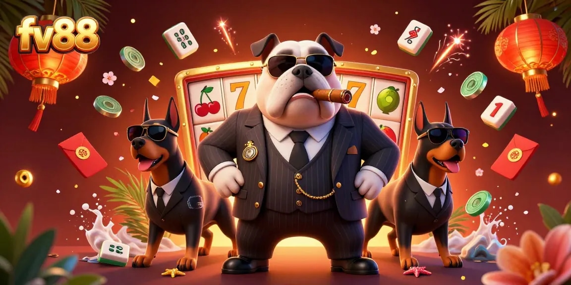 Experience thrilling gameplay with fv88 as a mafia boss bulldog and his bodyguards dominate the casino scene.
