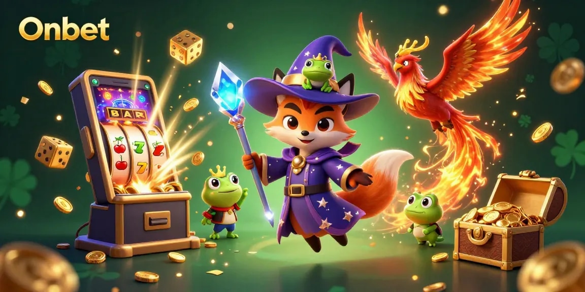 Experience thrilling wins at Onbet with a 3D wizard fox and jackpot-filled slot machine.