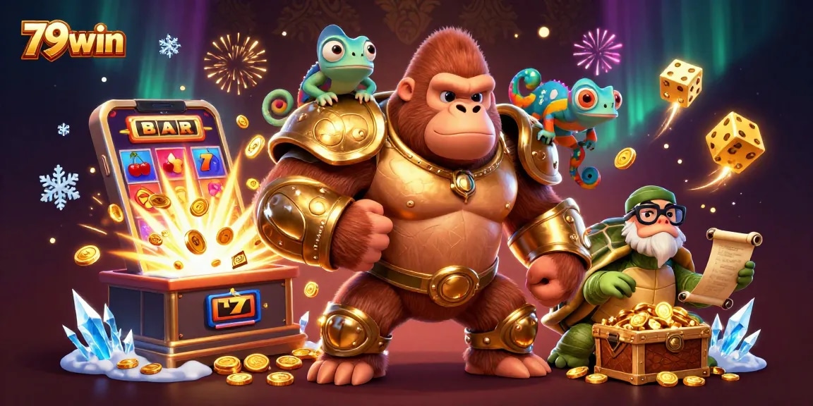 Experience thrilling wins with 79win's vibrant casino adventure featuring exciting slots and characters.