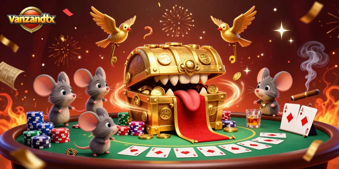 Engage with the thrilling vanzandttx casino experience, featuring cartoon characters around a rich poker scene.