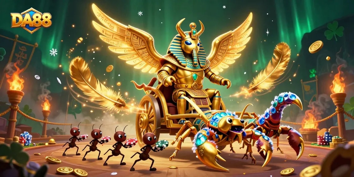 Experience thrilling play at DA88 with a chariot of fortune, as ancient treasures surround you.