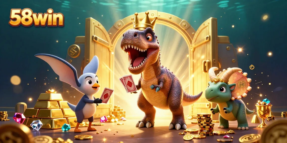Engage in exhilarating games at 58win with playful characters and treasure galore.