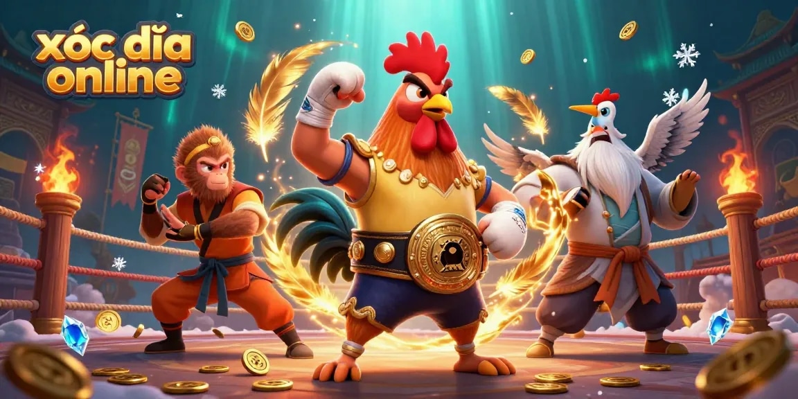 Experience thrilling xóc đĩa online entertainment with vibrant 3D characters in a dynamic casino scene.