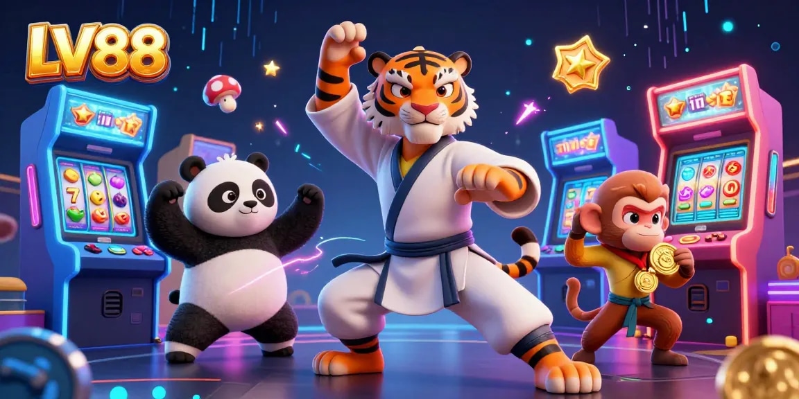 Engage in thrilling LV88 casino action with vibrant 3D characters and game elements.