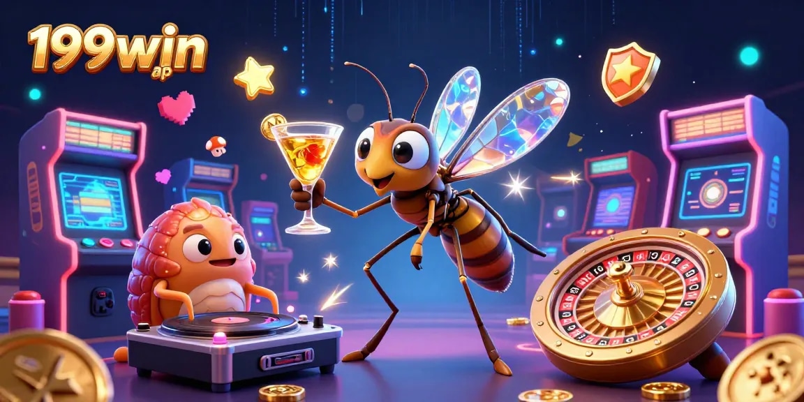 Experience the thrill of the 199win app with vibrant casino elements and dynamic characters.