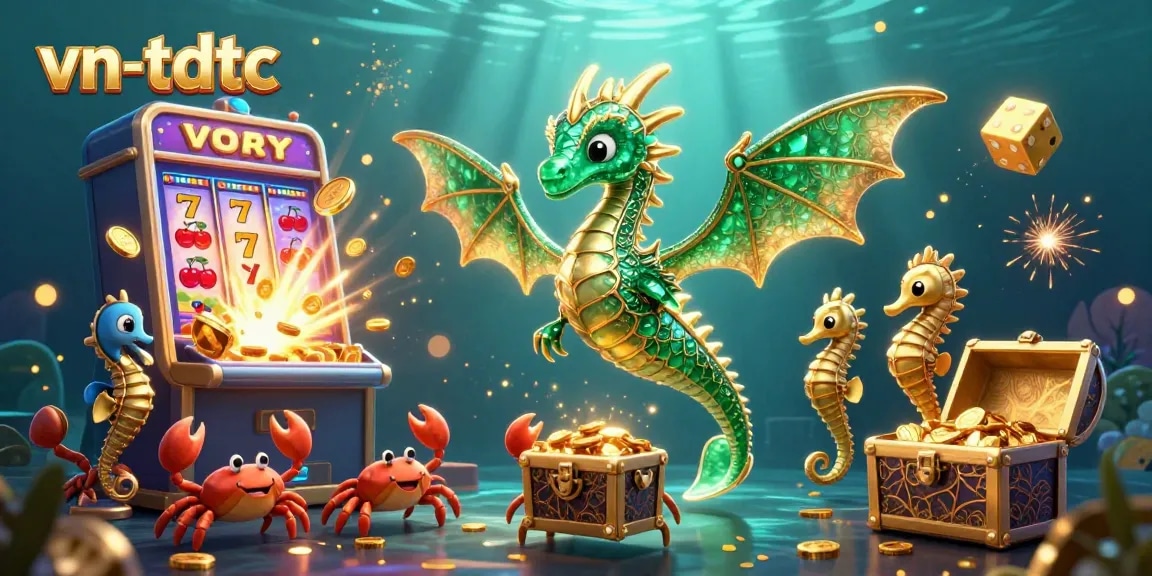 Engage in thrilling slots with vn-tdtc featuring an emerald sea dragon and jackpot treasures.