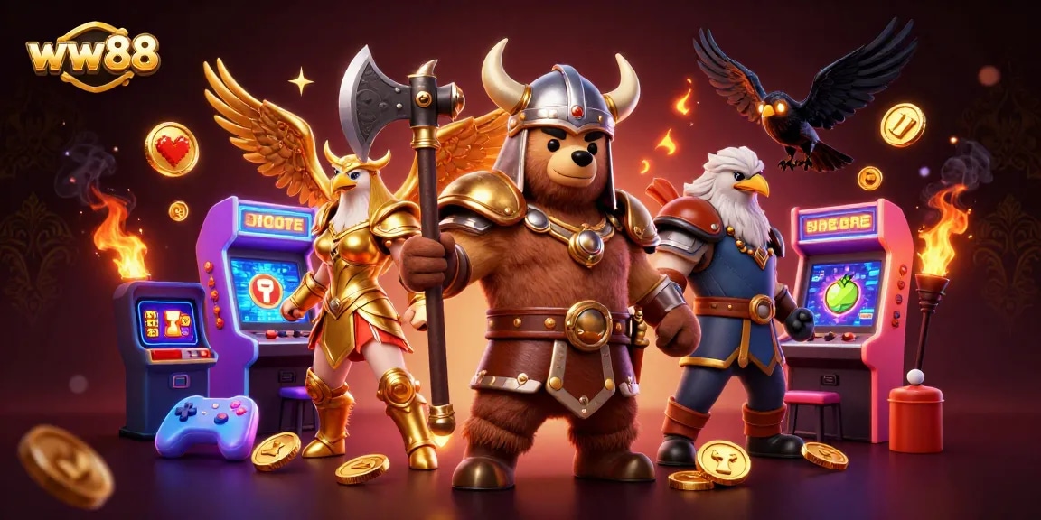 Play slots with excitement at ww88 featuring vibrant game elements and thrilling characters.