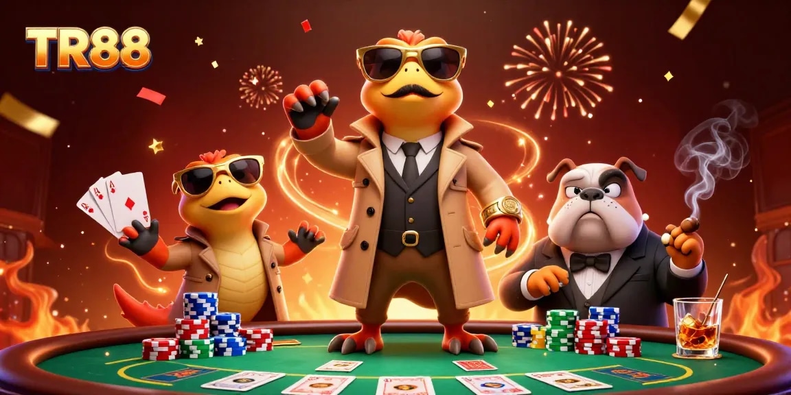Raptors at a VIP casino lounge entrance, showcasing TR88's playful gambling spirit.