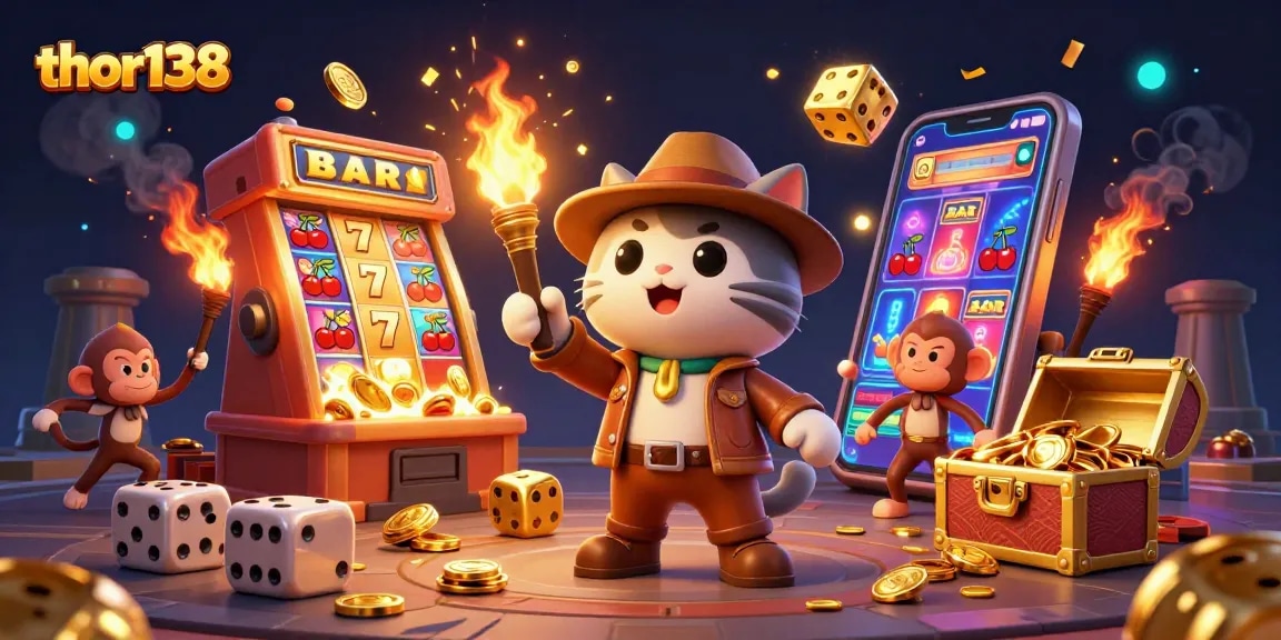 Thor138 menghadirkan ilustrasi 3D menarik tentang kemenangan jackpot di kasino.