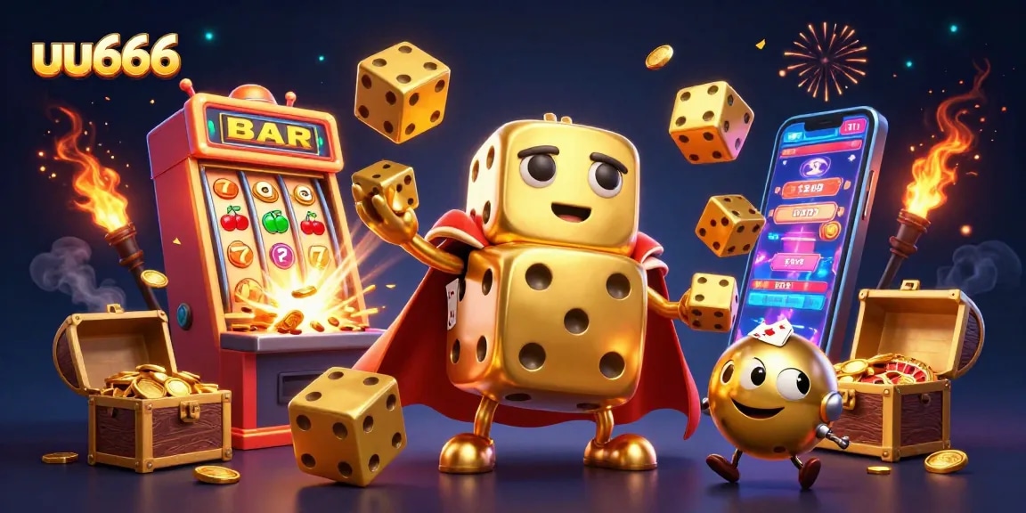 Experience thrilling wins at uu666 with vibrant casino games and a jackpot explosion illustration.