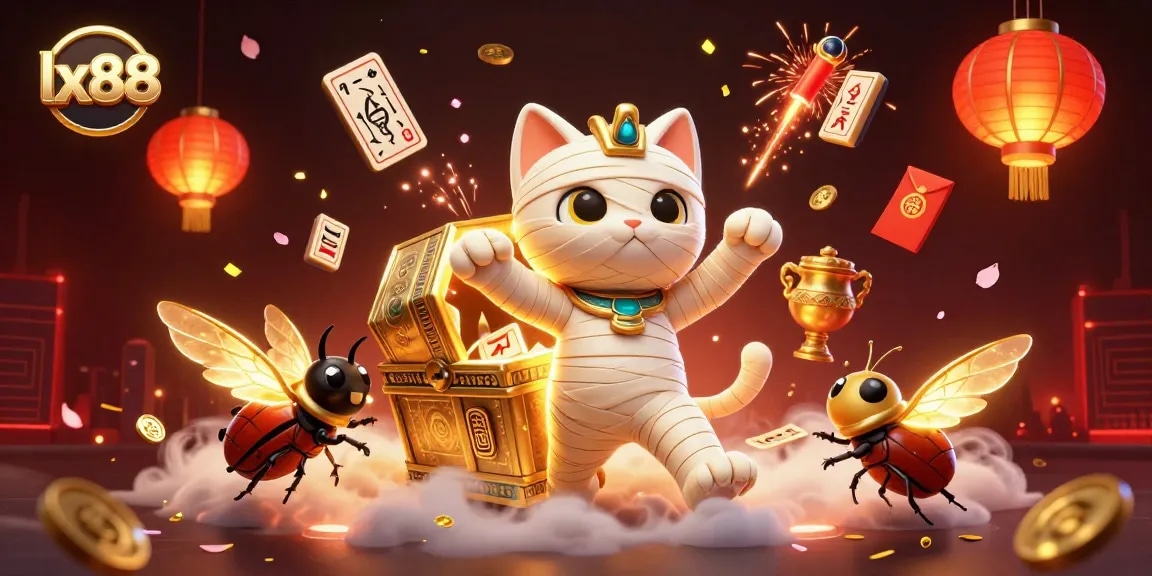 Experience thrilling gameplay at lx88 in a vibrant pyramid casino illustration with colorful elements.
