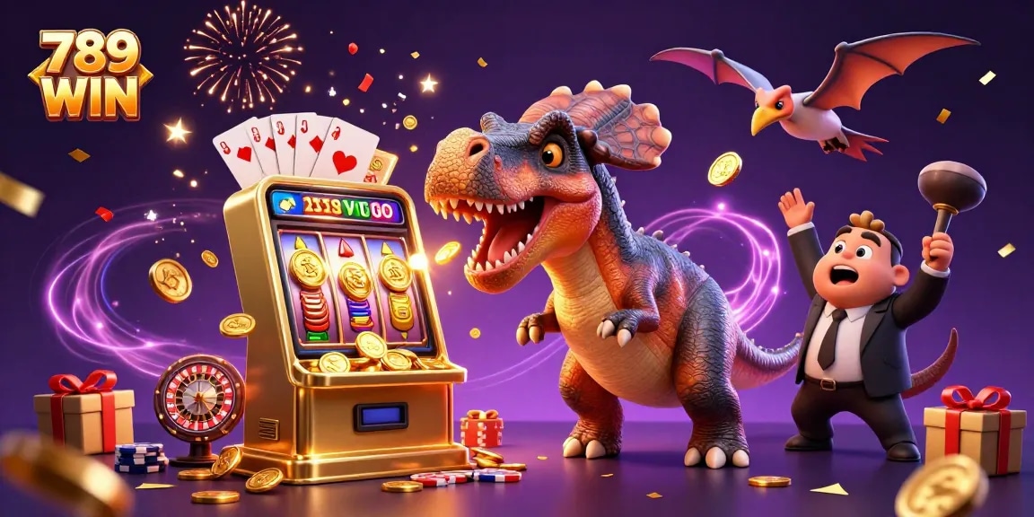 Experience the thrill of big wins with 789 WIN in this dynamic casino scene featuring exciting game elements.