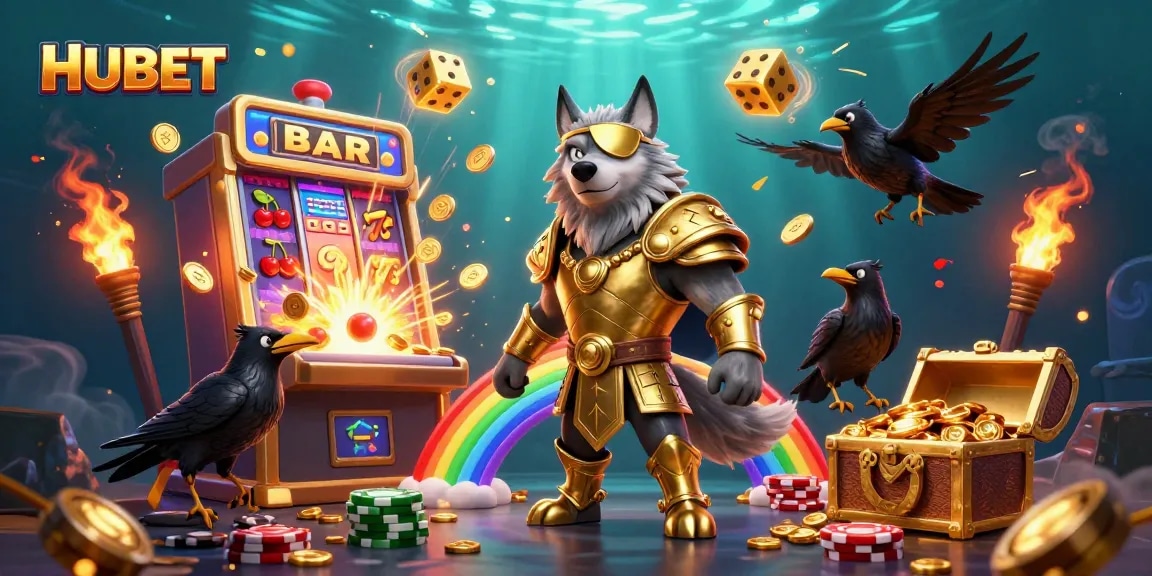 Experience the excitement of HUBET with Odin and mythical elements in a dynamic casino scene.