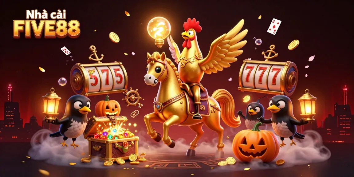 Experience the vibrant world of Nhà cái FIVE88 with a dazzling casino scene!