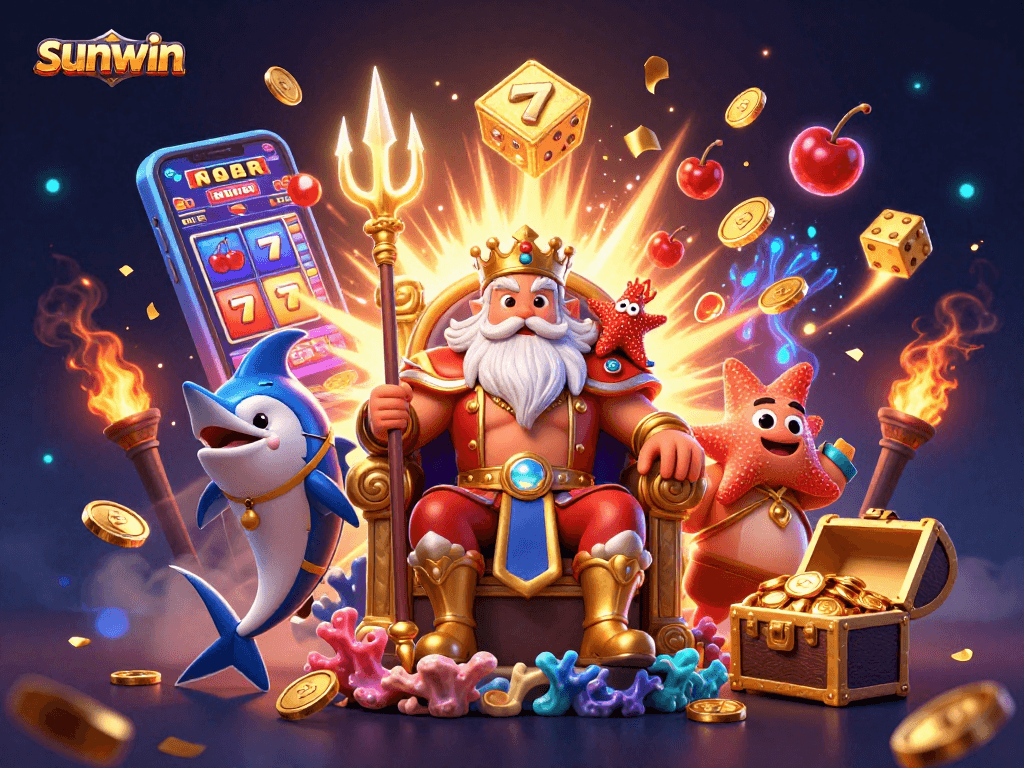 Experience exciting gameplay with Sunwin as Neptune and his allies bring vibrant casino elements to life.