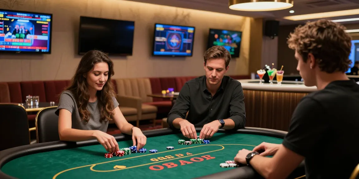 The vibrant gaming room at https://www.78wind.love/ showcasing poker enthusiasts surrounded by stylish decor and screens displaying games.