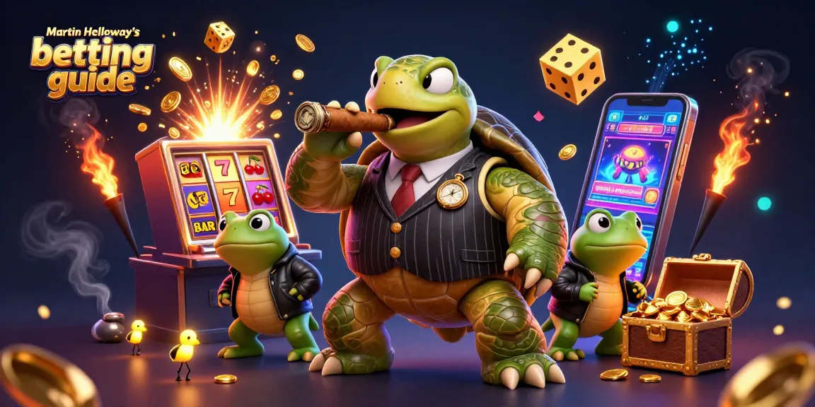 Engage with Martin Holloway’s betting guide showcasing a vibrant casino scene with lively characters and elements.