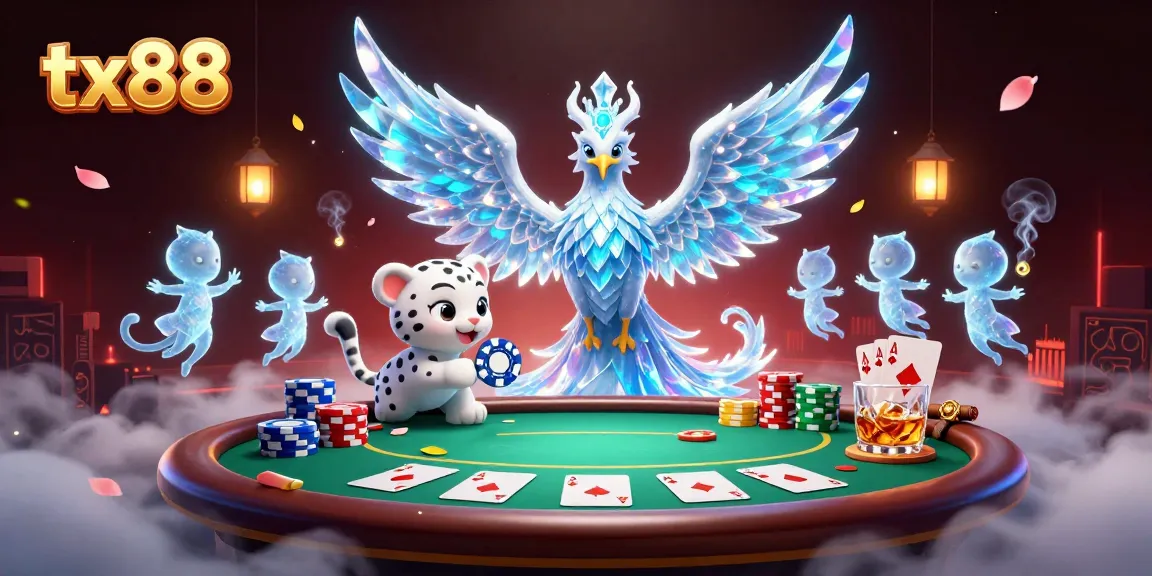 Experience vibrant gambling fun with tx88's energetic casino scenes featuring unique characters and dynamic game elements.