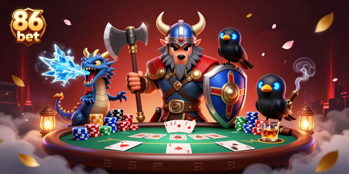 Engage with thrilling poker action at 86 bet featuring dynamic characters and vibrant elements.