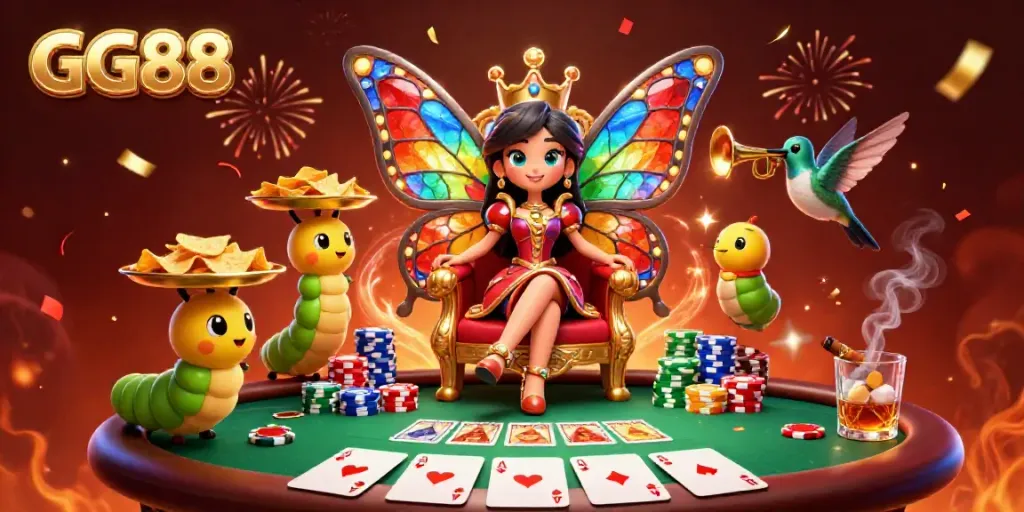 Experience the excitement of GG88 with vibrant casino elements in a rich, detailed scene.