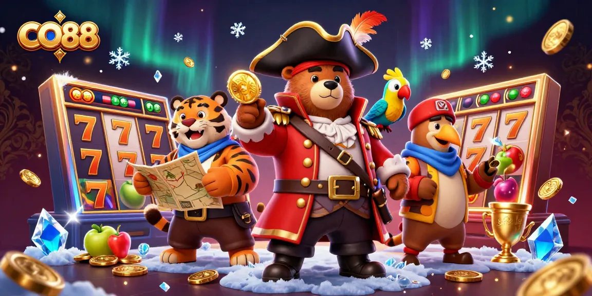 Experience thrilling slots action with CO88, featuring vibrant characters and dynamic gaming elements.