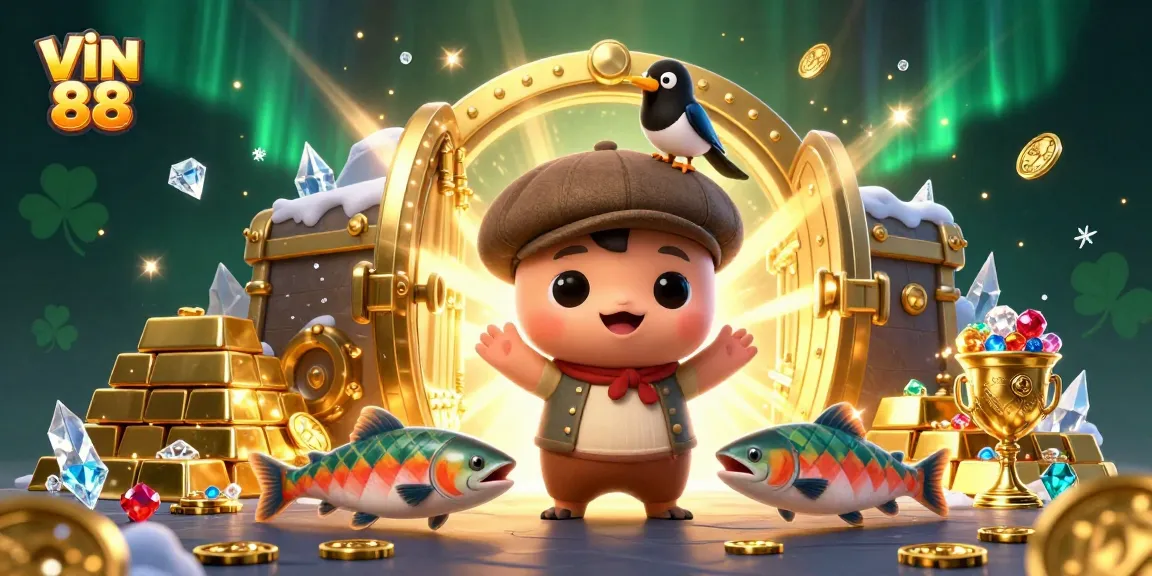 Experience exciting gameplay with VIN 88 at our vibrant, colorful casino illustration.