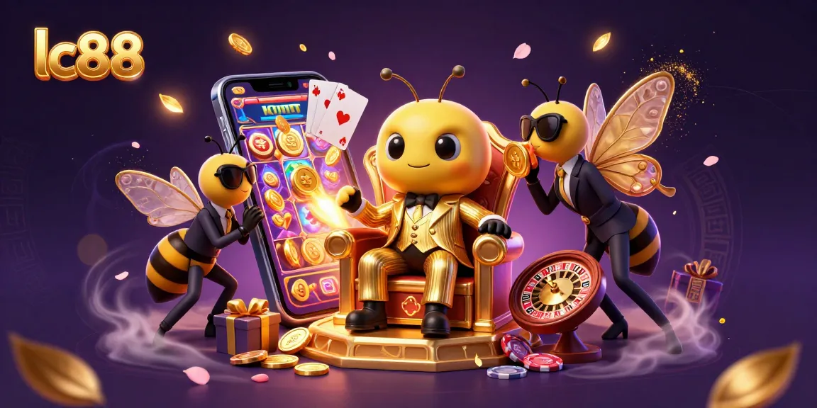 Experience the magic of lc88 with a vibrant 3D illustration depicting a unique casino scene.