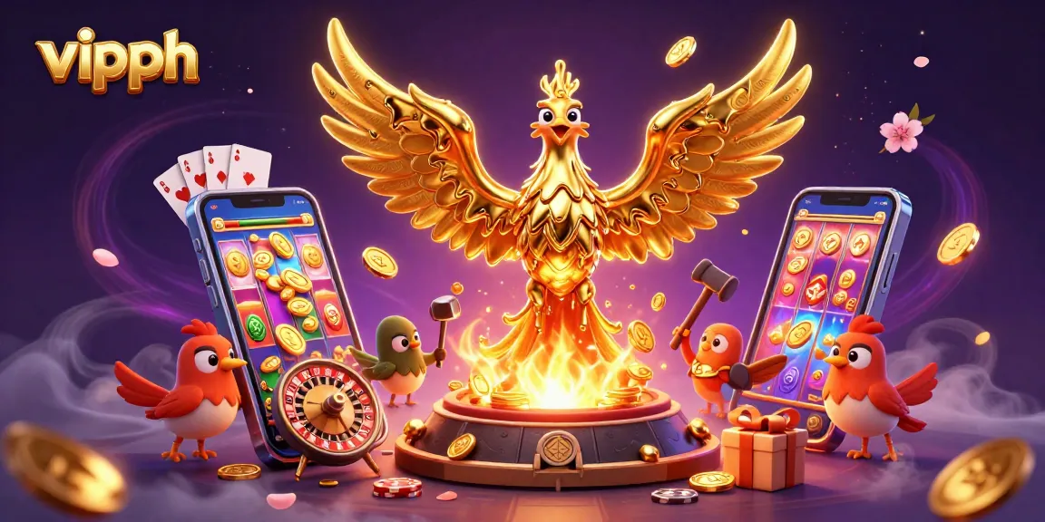 players engaging with vipph's vibrant casino games and rewards in a dynamic 3D scene