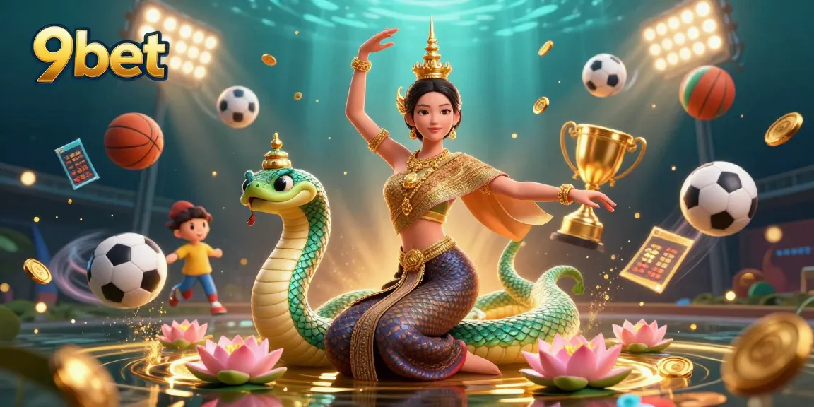 Experience thrilling sports action with 9bet featuring vibrant characters and dynamic sports elements.