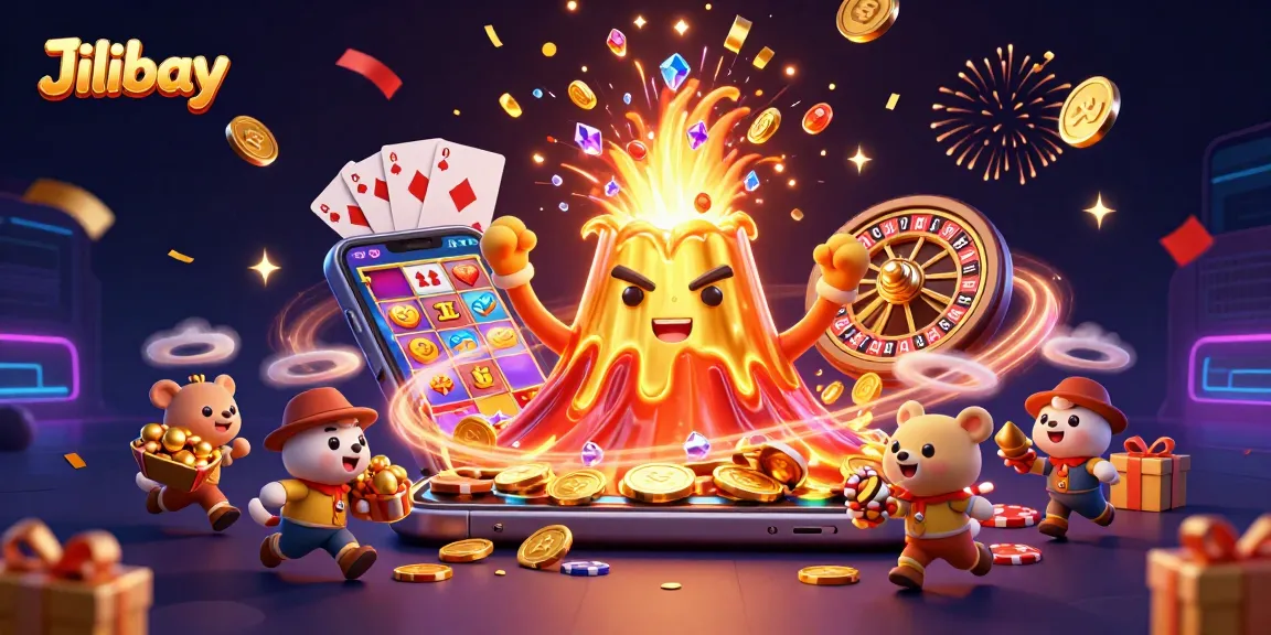 Engage in thrilling gameplay at Jilibay with a vibrant 3D casino-themed scene showcasing exciting rewards and interactions.
